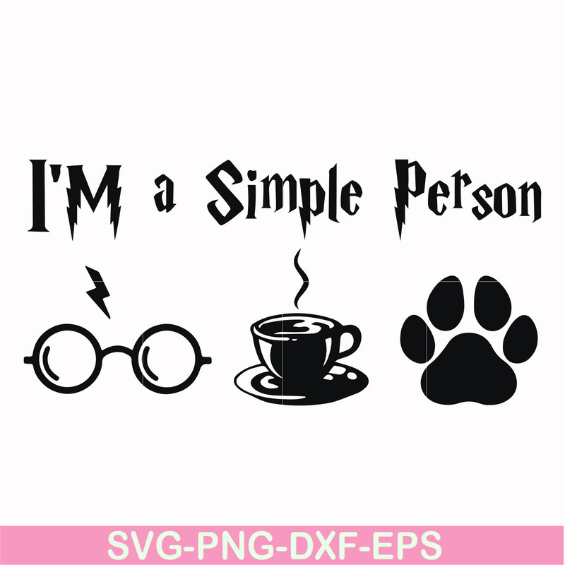 HRPT00027-I'm a simple person svg, png, dxf, eps file HRPT00027.jpg