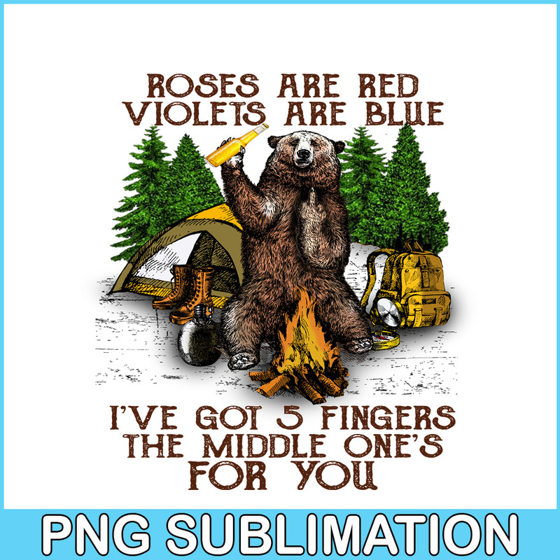 CAMP07112381-The Middle One's For You PNG Camping PNG Bear Holds A Beer PNG.png