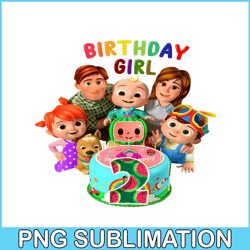 2nd birthday girl png cocomelon birthday girl png cocomelon party png