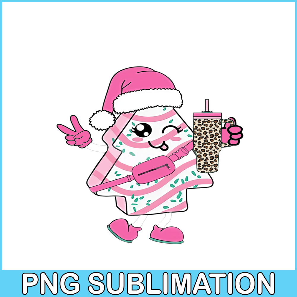 CRM07112395-Out Here Looking Like A Snack Cute Boo Jee Xmas Trees Cakes Png, Boojee Tumbler Inspired Belt Bag Png.png