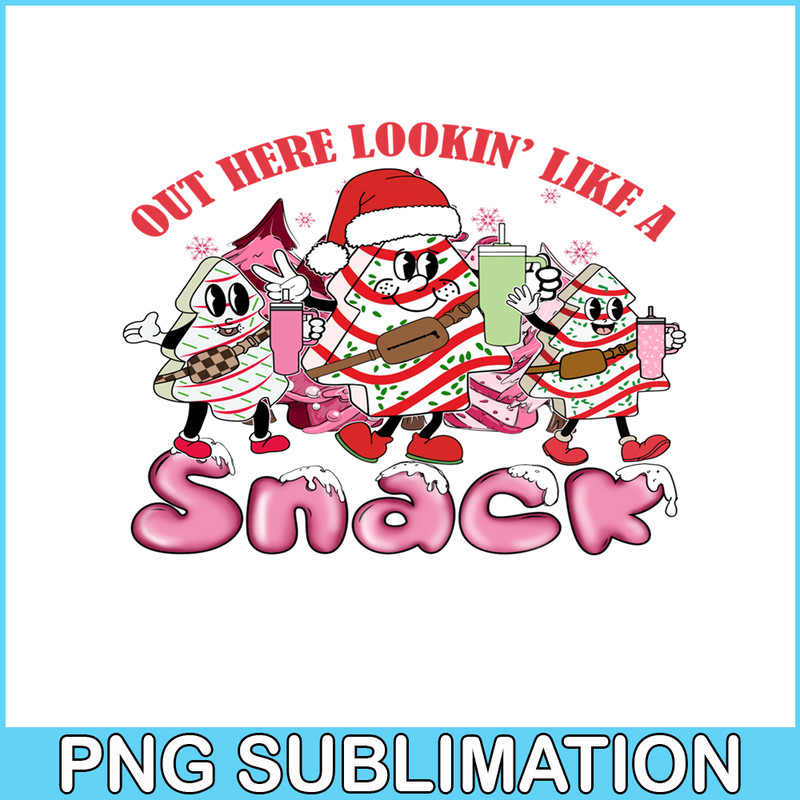 CRM07112396-Out Here Looking Like A Snack Cute Boo Jee Xmas Trees Cakes Png, Boojee Tumbler Inspired Belt Bag Png.png