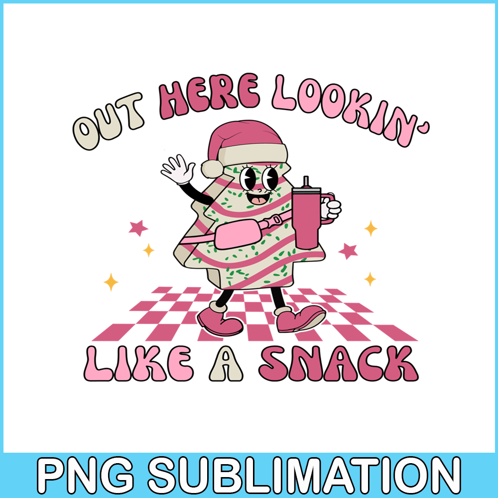 CRM07112397-Out Here Looking Like A Snack Cute Boo Jee Xmas Trees Cakes Png, Boojee Tumbler Inspired Belt Bag Png.png
