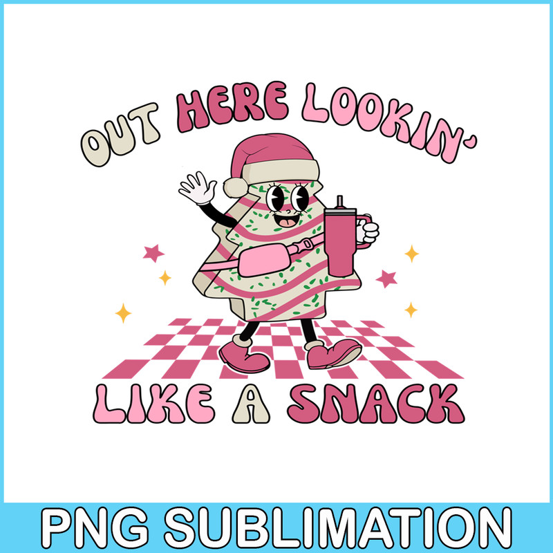 CRM07112397-Out Here Looking Like A Snack Cute Boo Jee Xmas Trees Cakes Png, Boojee Tumbler Inspired Belt Bag Png.png