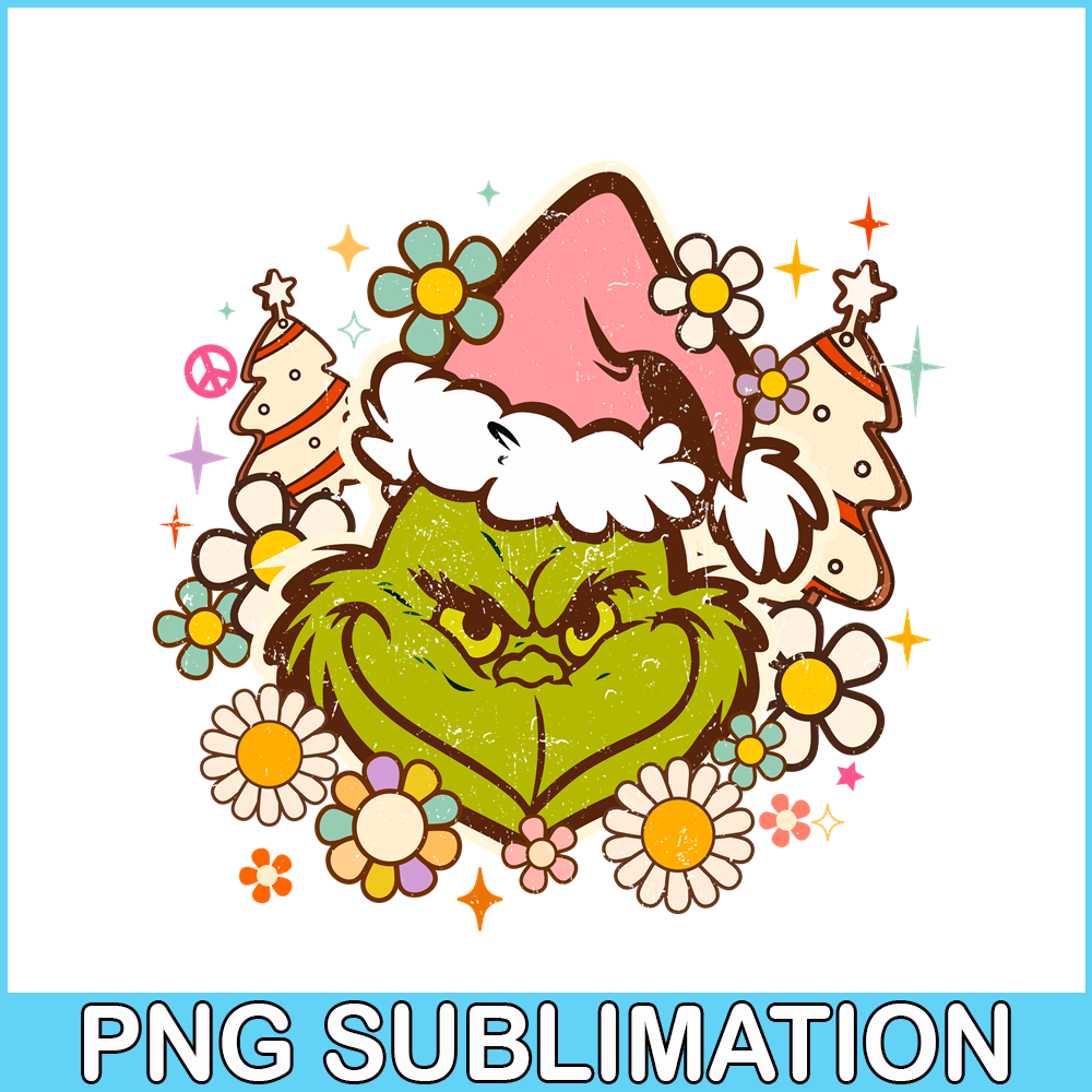 CRM13112340-Grinch And Sweet Christmas PNG, Grinch Flower PNG, Christmas Days PNG.png