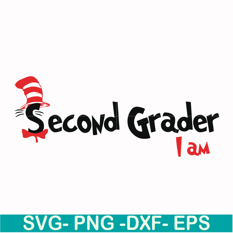 DR00067-Second grader I am svg, png, dxf, eps file DR00067.jpg