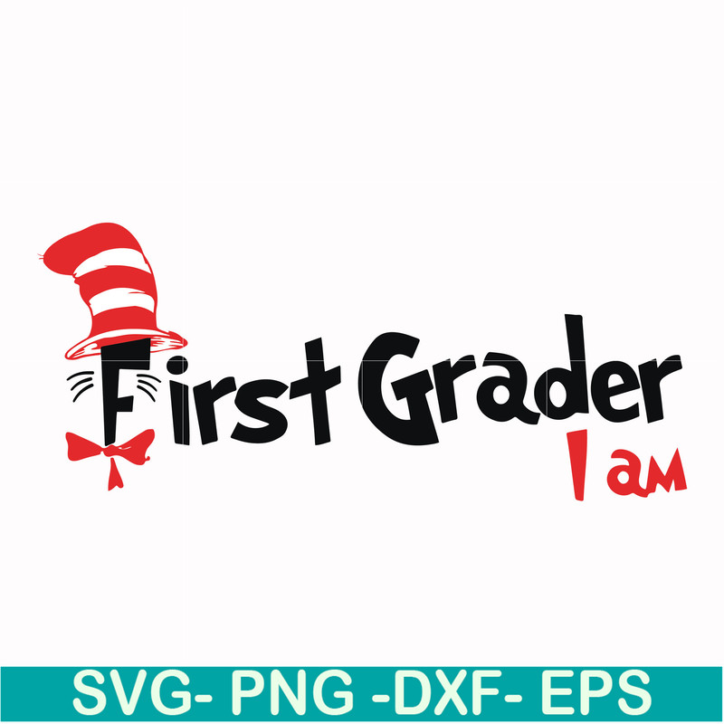 DR00068-First grader I am svg, png, dxf, eps file DR00068.jpg