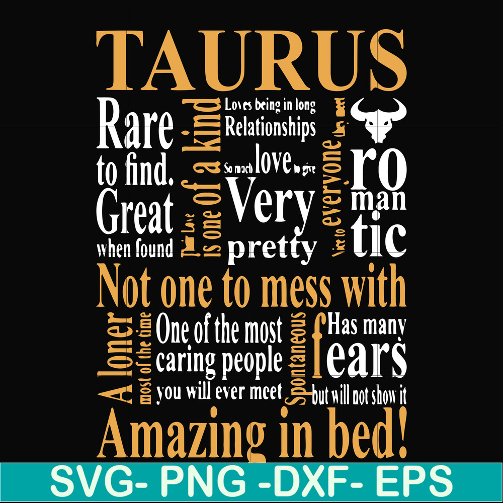 FN000375-Taurus rare to find not one to mess with amazing in bed svg, png, dxf, eps file FN000375.jpg