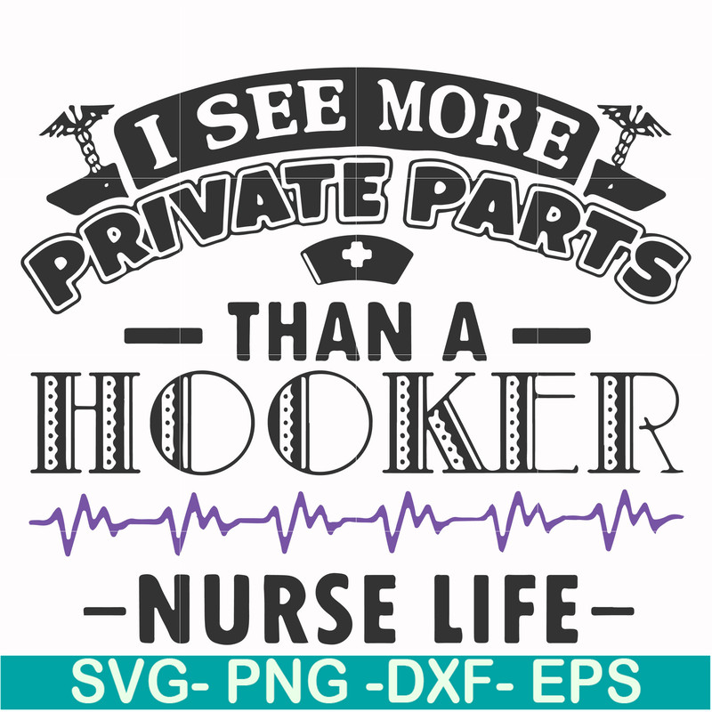FN000387-I see more private parts than a hooker nurse life svg, png, dxf, eps file FN000387.jpg