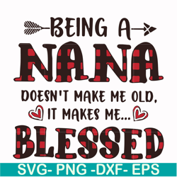being a nana doesn't make me old it make me blessed svg, png, dxf, eps file fn000437