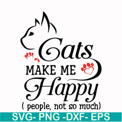 cats make me happy people not so much svg, png, dxf, eps file fn000679
