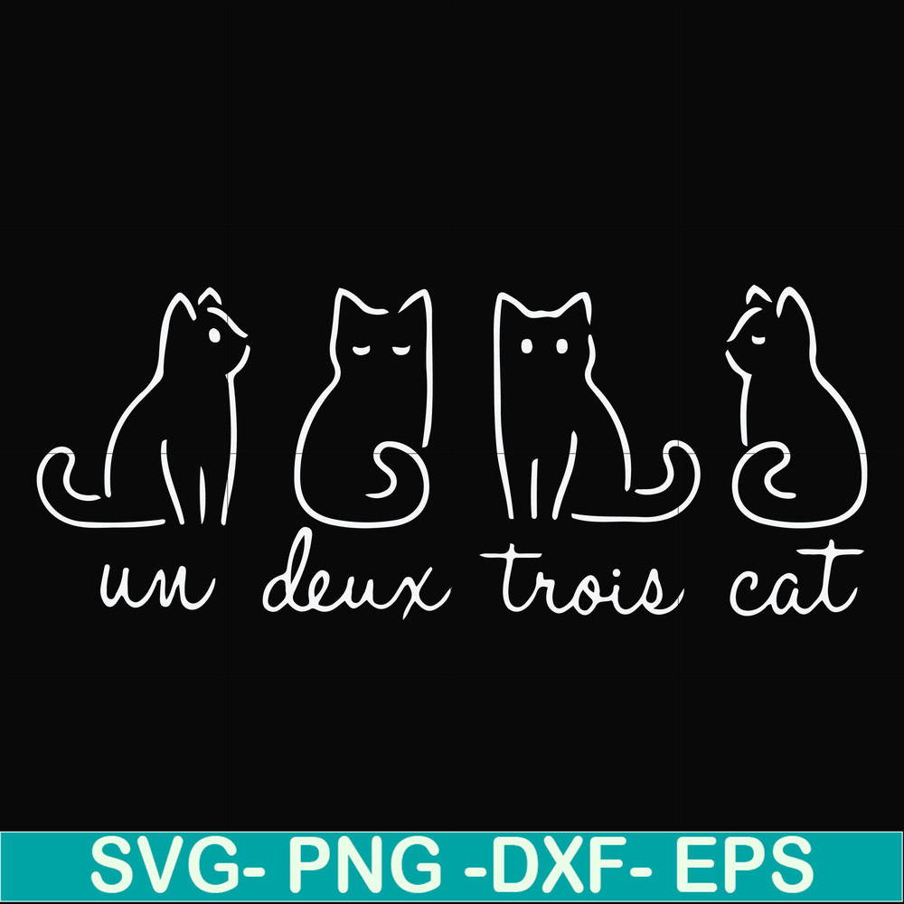 FN000961-Un deux trois cat svg, png, dxf, eps file FN000961.jpg