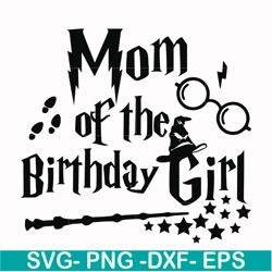 mom of the birthday girl svg, png, dxf, eps file hrpt00015