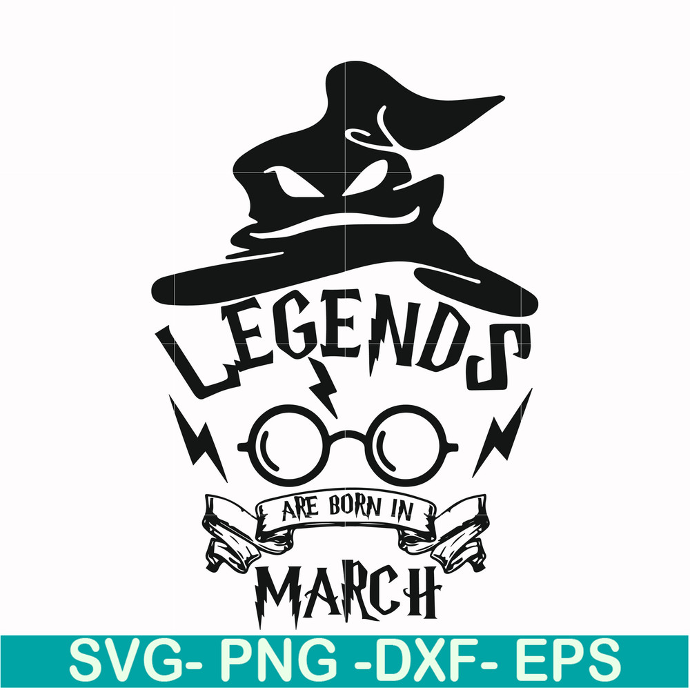 HRPT00025-Legends are born in March svg, png, dxf, eps file HRPT00025.jpg