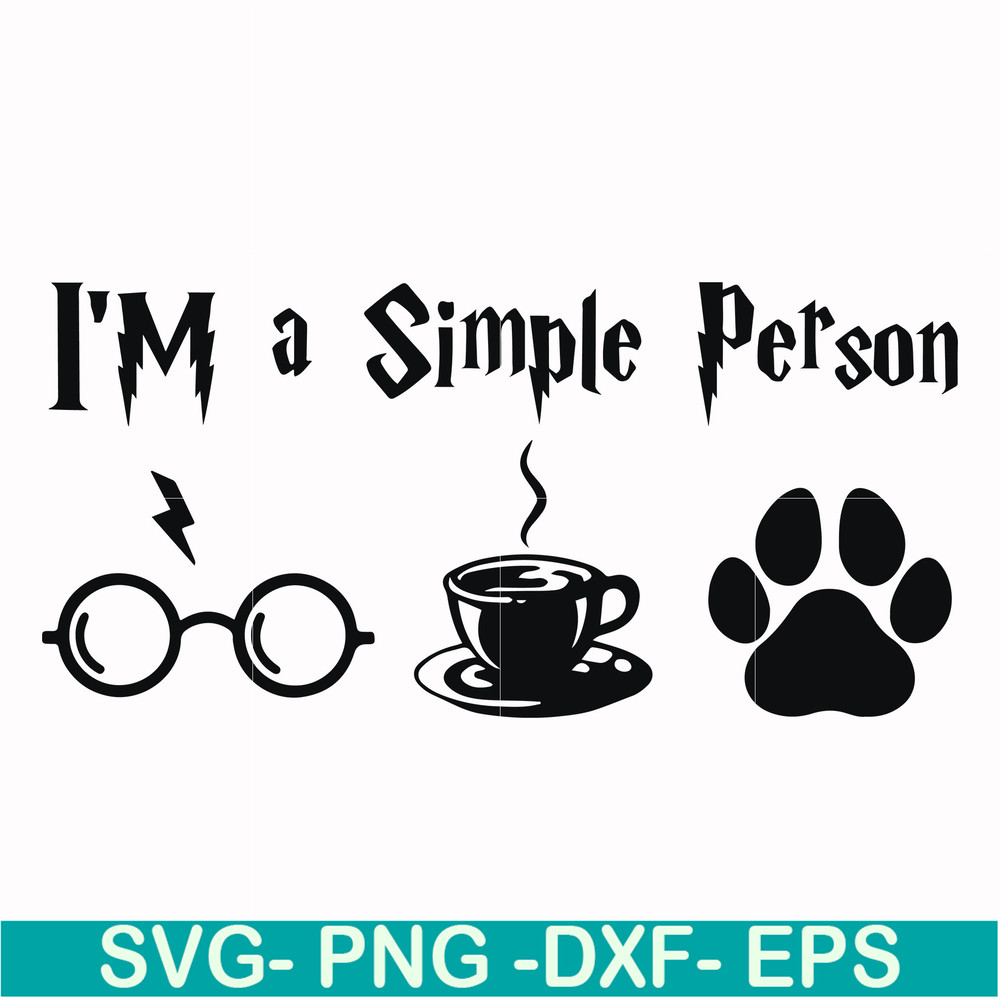 HRPT00027-I'm a simple person svg, png, dxf, eps file HRPT00027.jpg