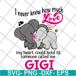 i never knew how much love gigi svg, mother's day svg, eps, png, dxf digital file mtd05042143