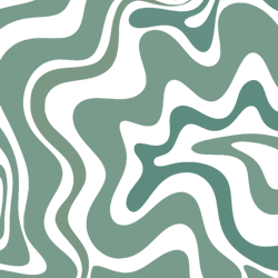 Retro Liquid Swirl Abstract Pattern in Eucalyptus Sage Green and Cream Beige