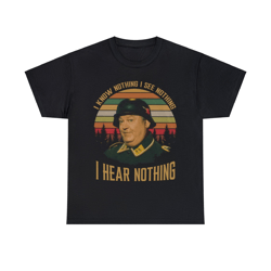 i know nothing i see nothing i hear nothing vintage retro t-shirt sergeant schultz hogan's heroes