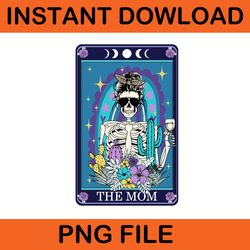 the mom skeleton messy bun png