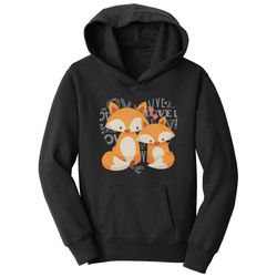 love heart foxes: kids unisex hoodie sweatshirt - adorable & cozy!