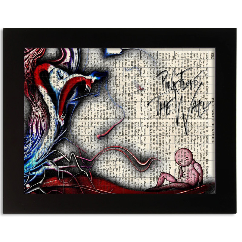 Pink Floyd Poster – The Wall Art Print on 1850 Antique Book Page Civil War.jpg