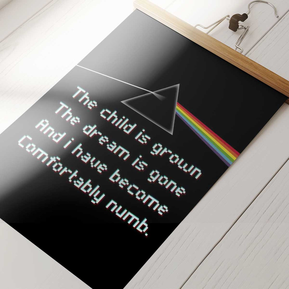 Poster For Home Decor Gift , The Child Is Grown The Dream Is Gone And I Have Become Comfortably Numb.jpg