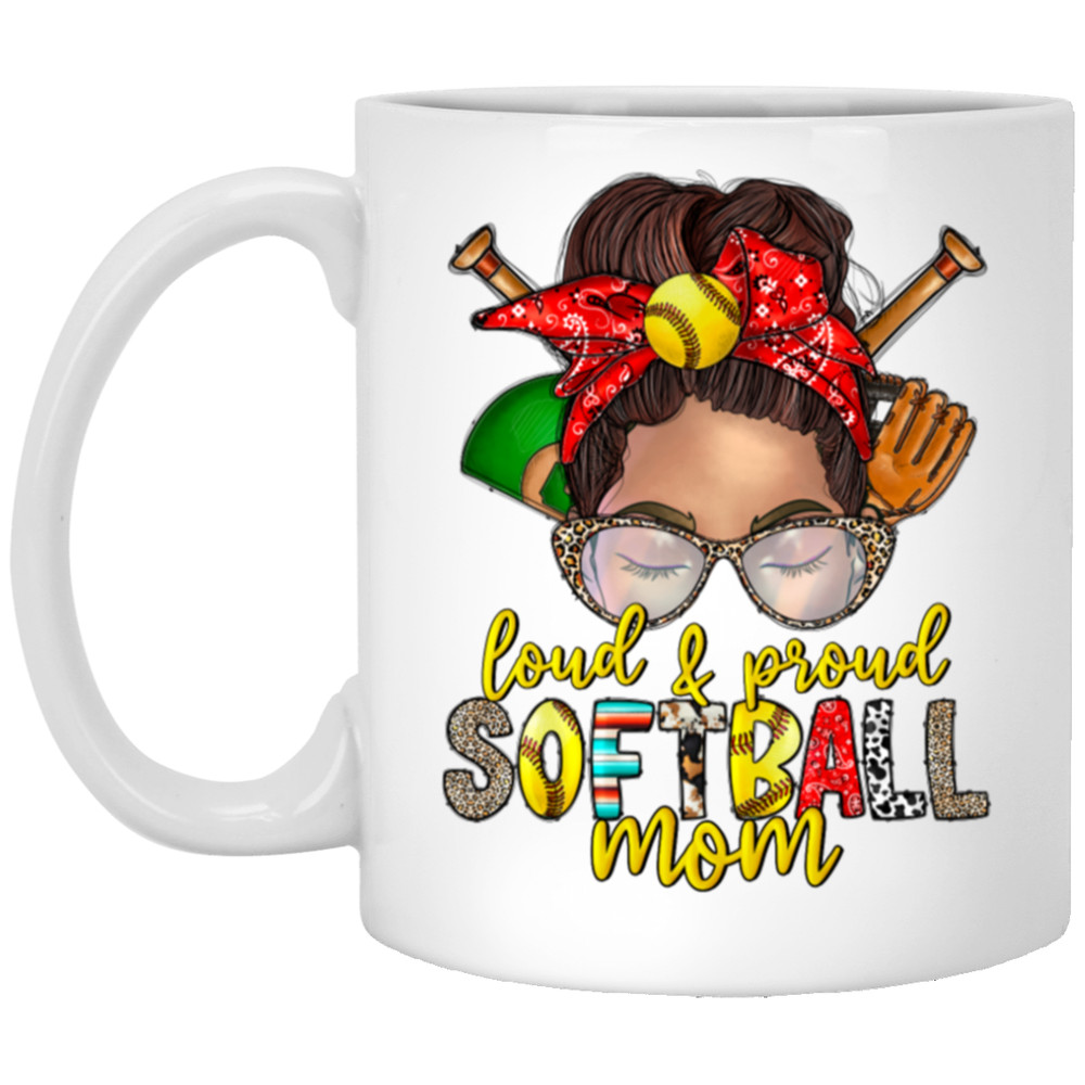 Best Softball, Loud And Proud Softball Mom, Love Softball, Love Sport Gift, Mom Gift White Mug.jpg