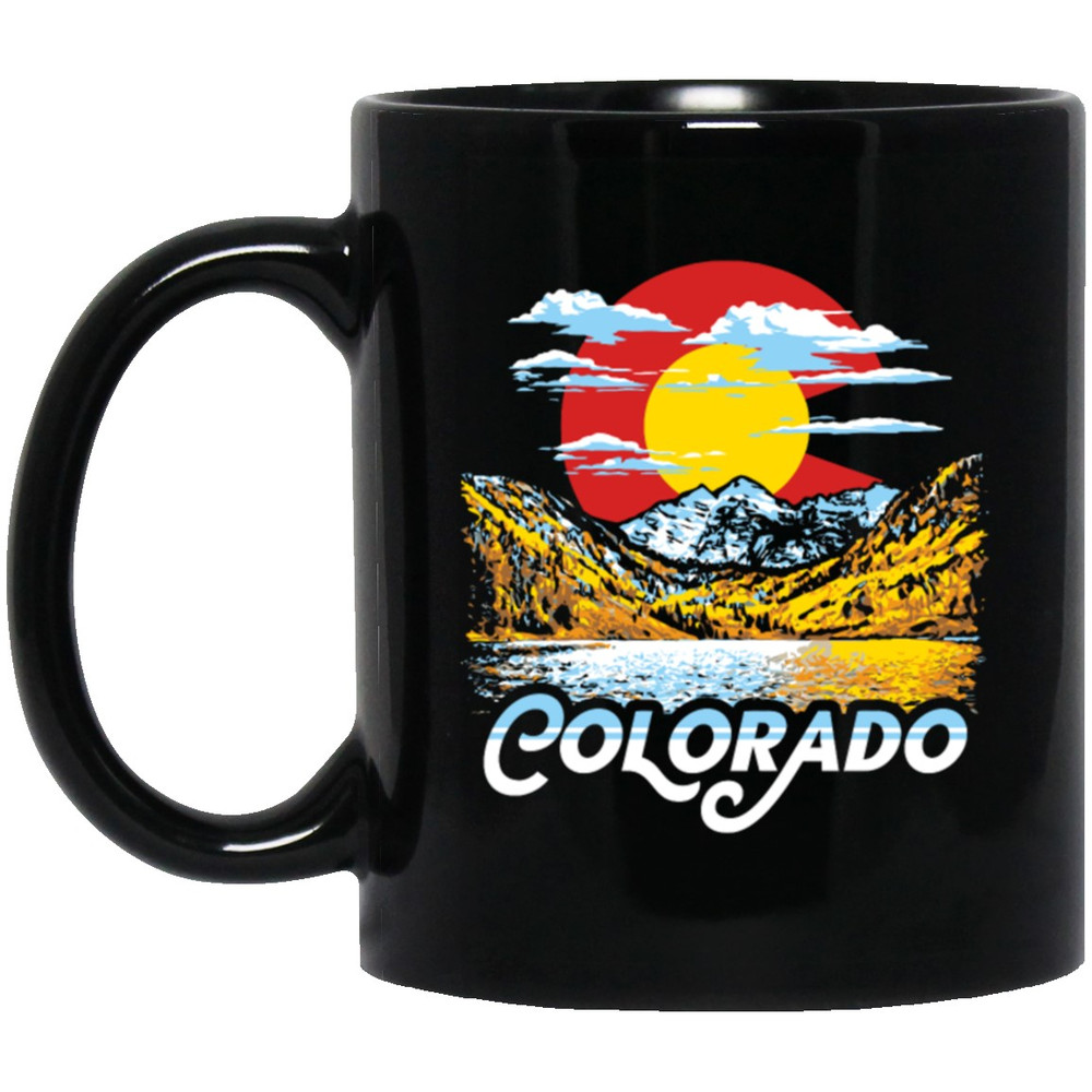 Colorado Gift, Oil Paint Art, Landscape Gift Colorado, Love Mountain And Moon Black Mug.jpg