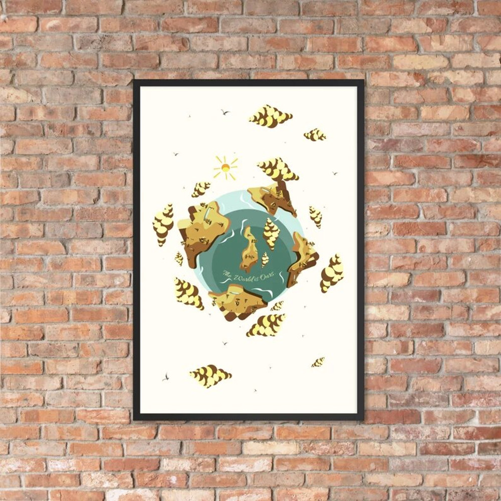 Modern Framed Wall Art - Midday, The World is Ours, Abstract Landscape Painting in Neutral Colors, Contemporary Home Decor and Office Spacesv.jpg