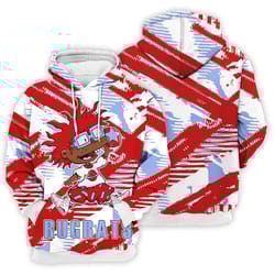 funny jump print 3d red hoodie