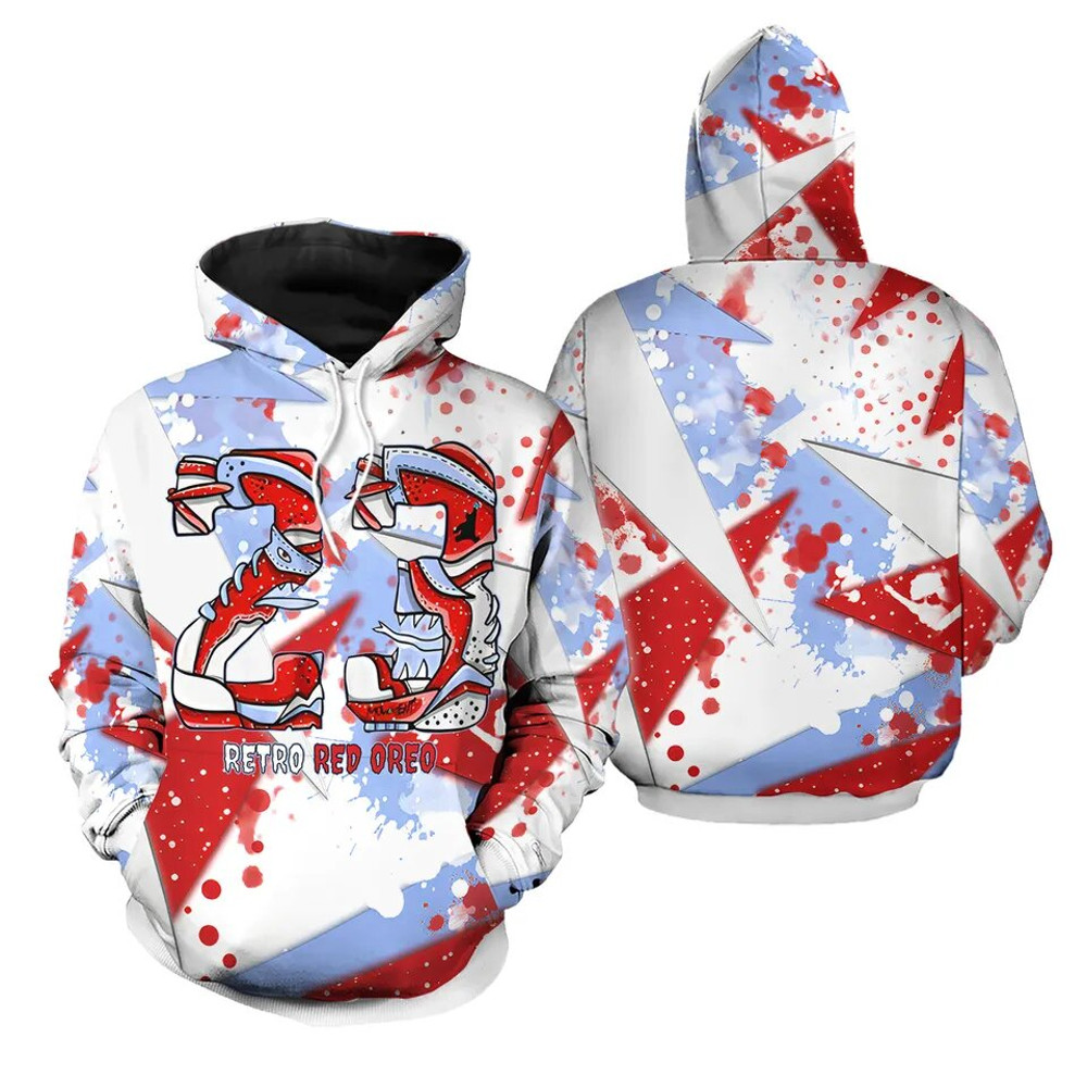 Red Oreo - Monster 23 Retro Sneaker - Red Oreo 6s Matching 3D Hoodie.jpg
