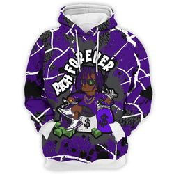 rich forever, retro dark iris 3d hoodie