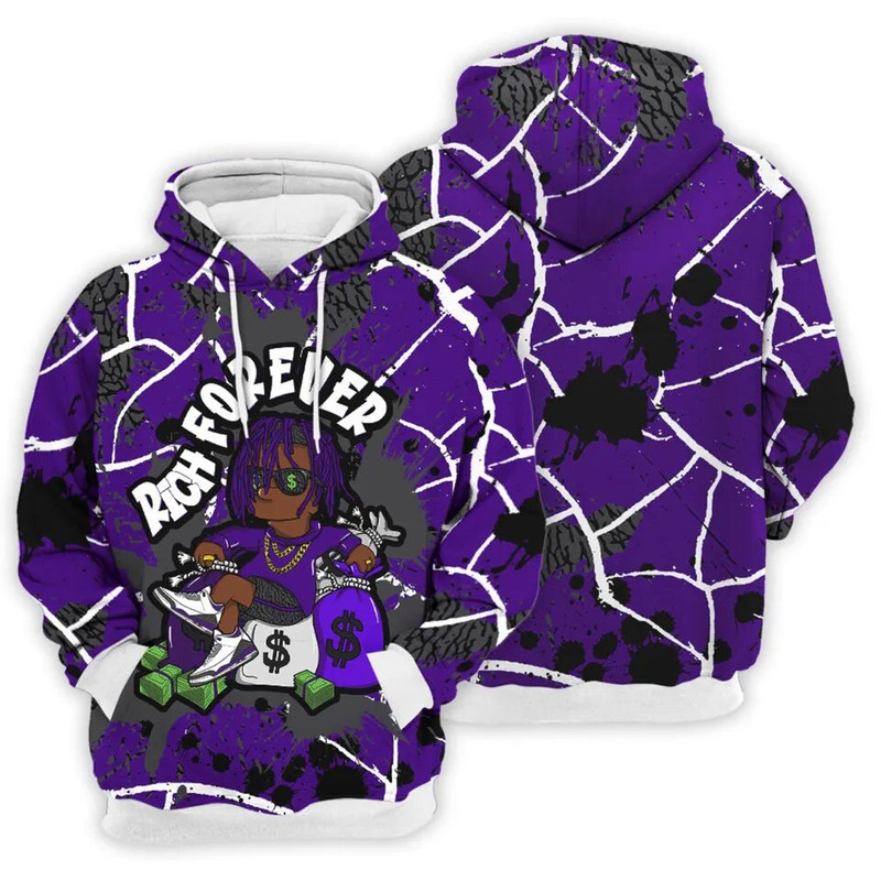 Retro Dark Iris - Rich Forever - Retro Dark Iris 3s Matching 3D Hoodie.jpg