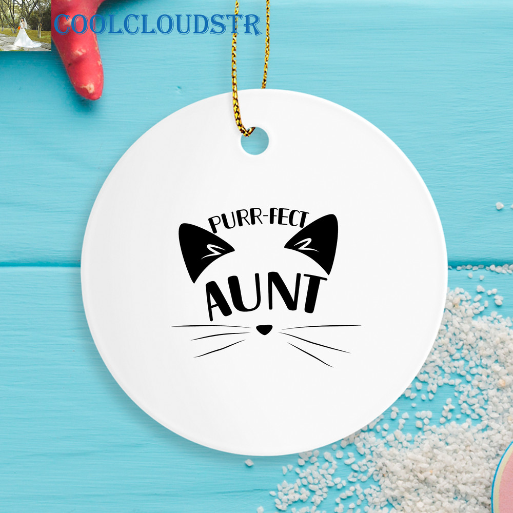 Aunt Christmas Ornaments PurrFect Aunt Funny Gift For Cat Lover Perfect Aunt 0