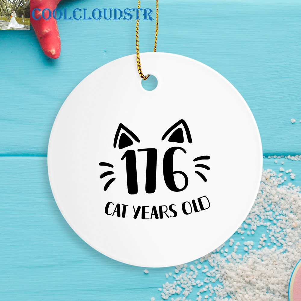Cat Lover Christmas Ornaments 176 Cat Years Old Gift For 40th Birthday Cat Lover 0