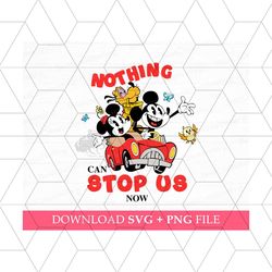 nothing can stop us svg, mouse couple runaway svg, classic mouse and dog svg