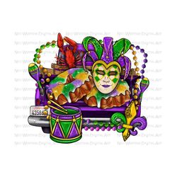 mardi gras with elements truck png sublimation design download,mardi gras png,western mardi gras png,mardi gras truck pn