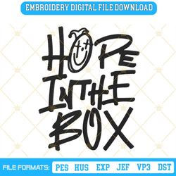 hope in the box machine embroidery designs, bts jhope embroidery files