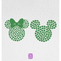 lucky mouse ears svg, lucky clover mouse ears, st patricks mouse ear svg