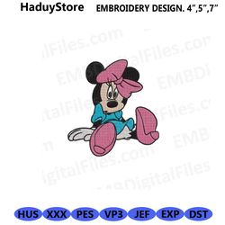 baby minnie mouse cartoon cartoon digital embroidery files,