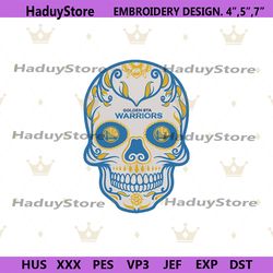 golden state warriors skull logo machine embroidery design