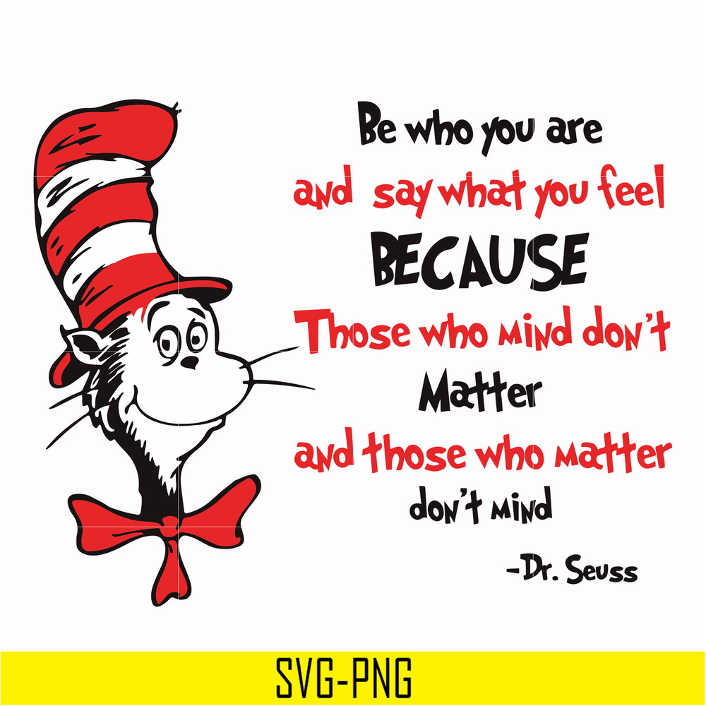 DR000141-Be who you are and say what you feel because those who mind don't matter and those who matter don't mind svg, png, dxf, eps file DR000141.jpg
