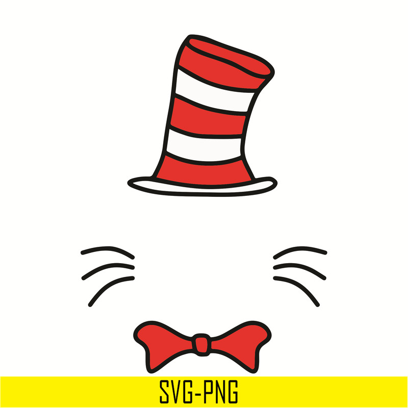 DR0501213-The Original Dr. Seuss Hat svg, Dr Seuss Face svg, Cat in the Hat svg, dr svg, png, dxf, eps digital file DR0501213.jpg