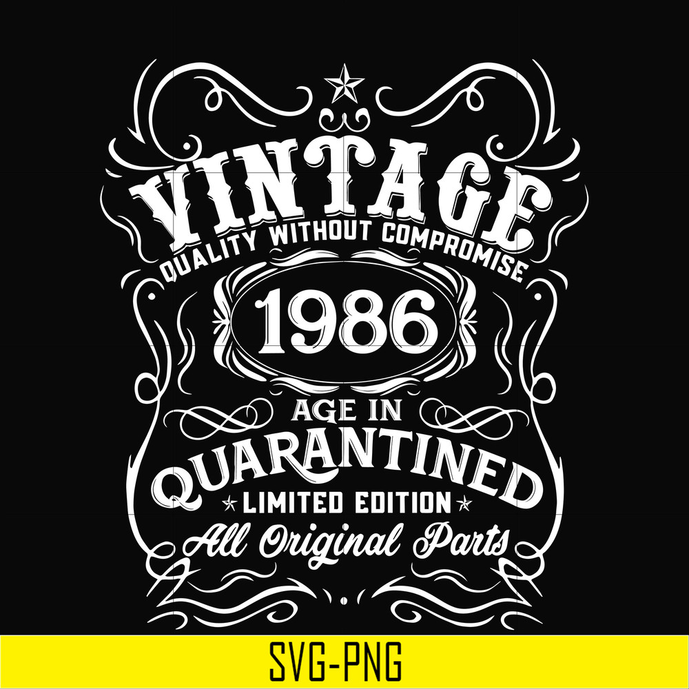 NBD0113-Vintage 1986 age in quarantined limited edition svg, limited edition svg, 1986 birthday svg, png, dxf, eps digital file NBD0113.jpg