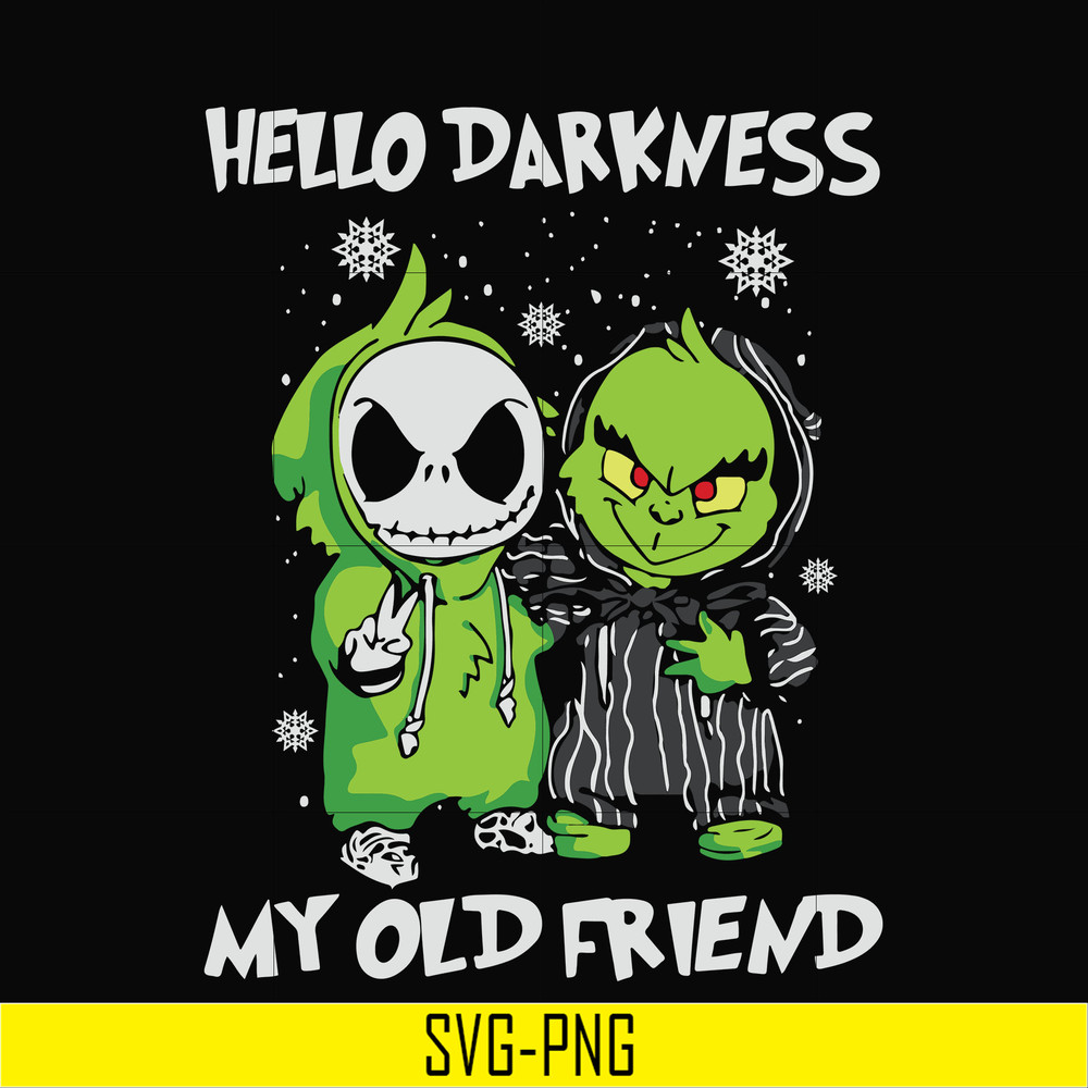 NCRM0012-Hello darkness my old friend, Grinch svg, png, dxf, eps digital file NCRM0012.jpg