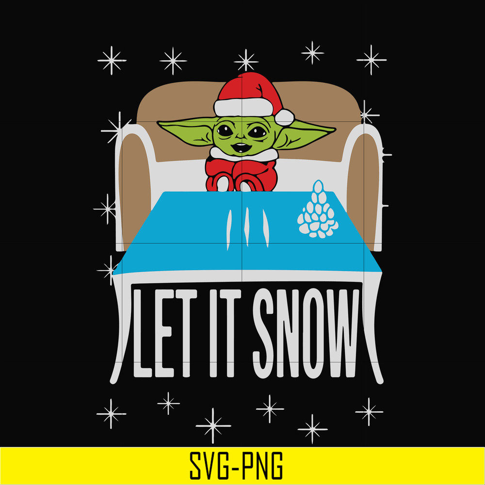 NCRM0017-Let it snow svg, yoda christmas svg, christmas svg, png, dxf, eps digital file NCRM0017.jpg