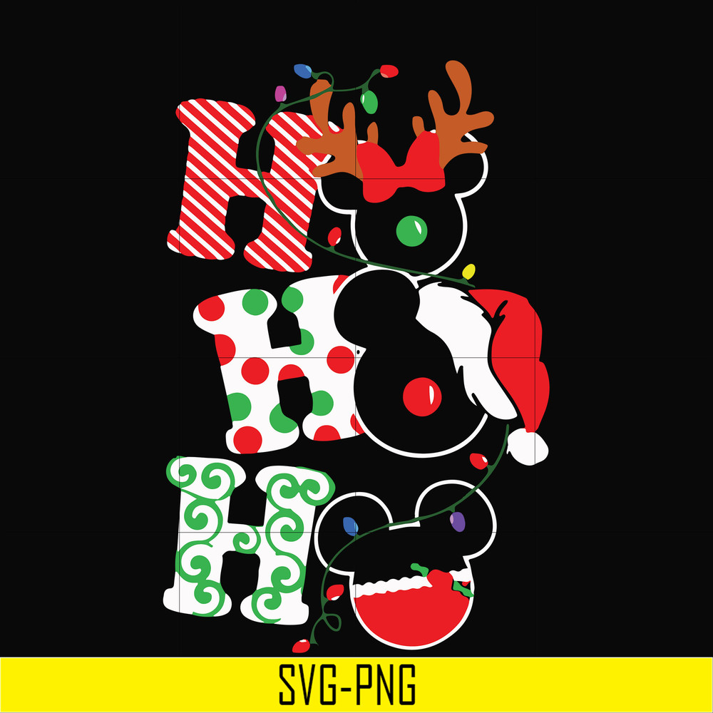 NCRM0100-Ho Ho Ho Christmas Mickey Heads svg, png, dxf, eps digital file NCRM0100.jpg