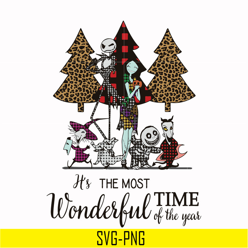NCRM1607201-Its the most wonderful time of the year svg, Skellington And Sally svg, png, dxf, eps digital file NCRM1607201.jpg