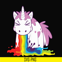 cute magic unicorn and rainbow svg, png, dxf, eps digital file oth0013