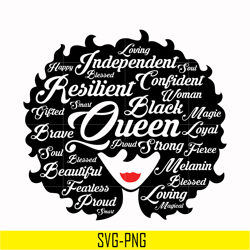 black queen afro woman svg, png, dxf, eps, digital file td132