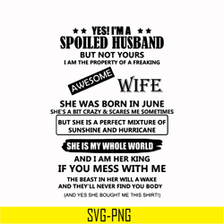 i'm a spoiled husband svg, png, dxf, eps, digital file td52